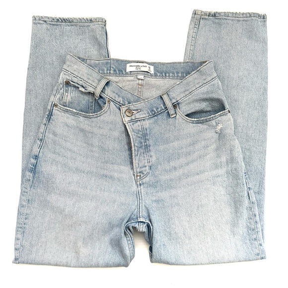 Abercrombie & Fitch The Dad High Rise Jeans Criss
Cross Waist Size 26/2 Short - Picture 4 of 8